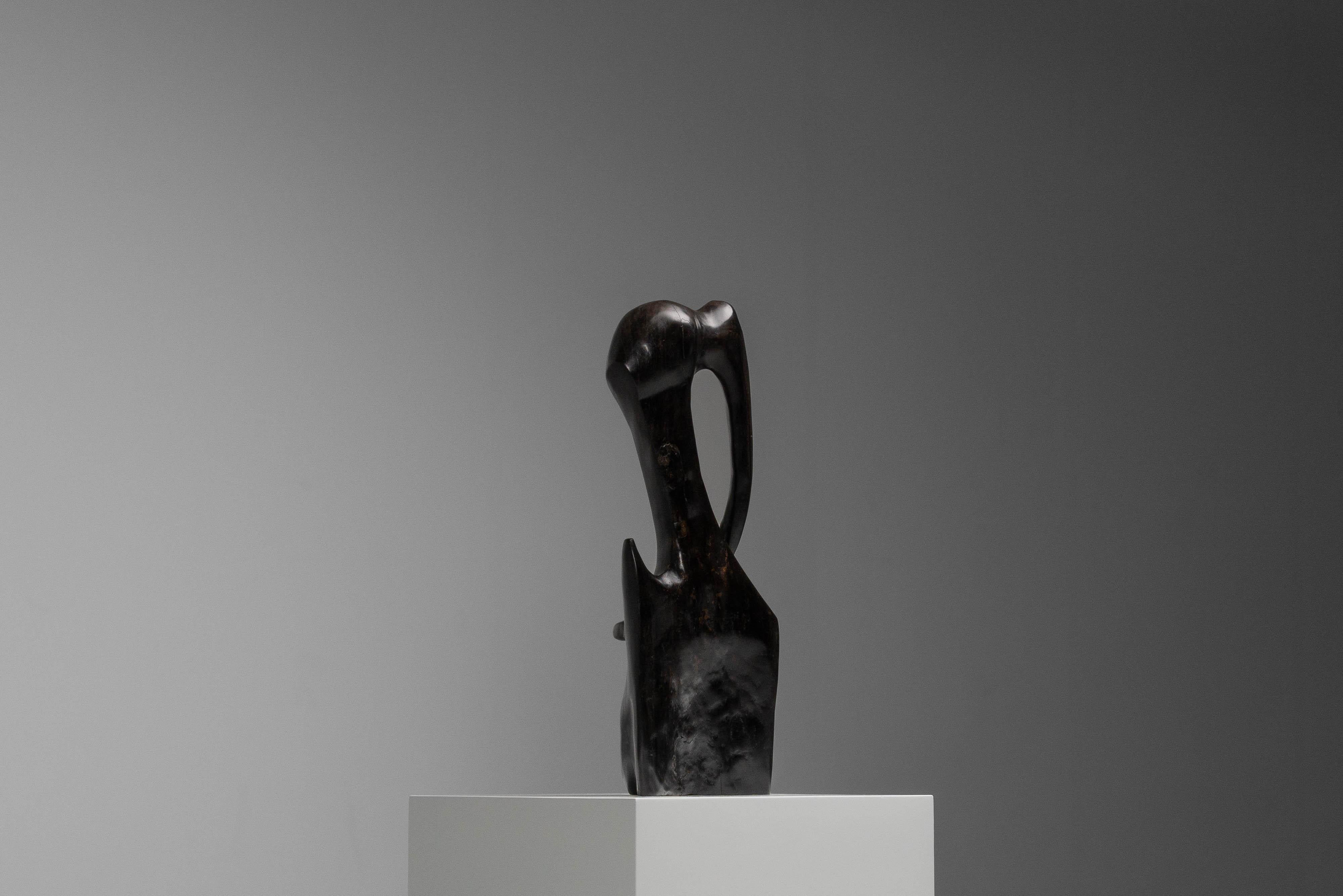 Hardwood Abstract torso sculpture in hardwood Netherlands 1960 For Sale