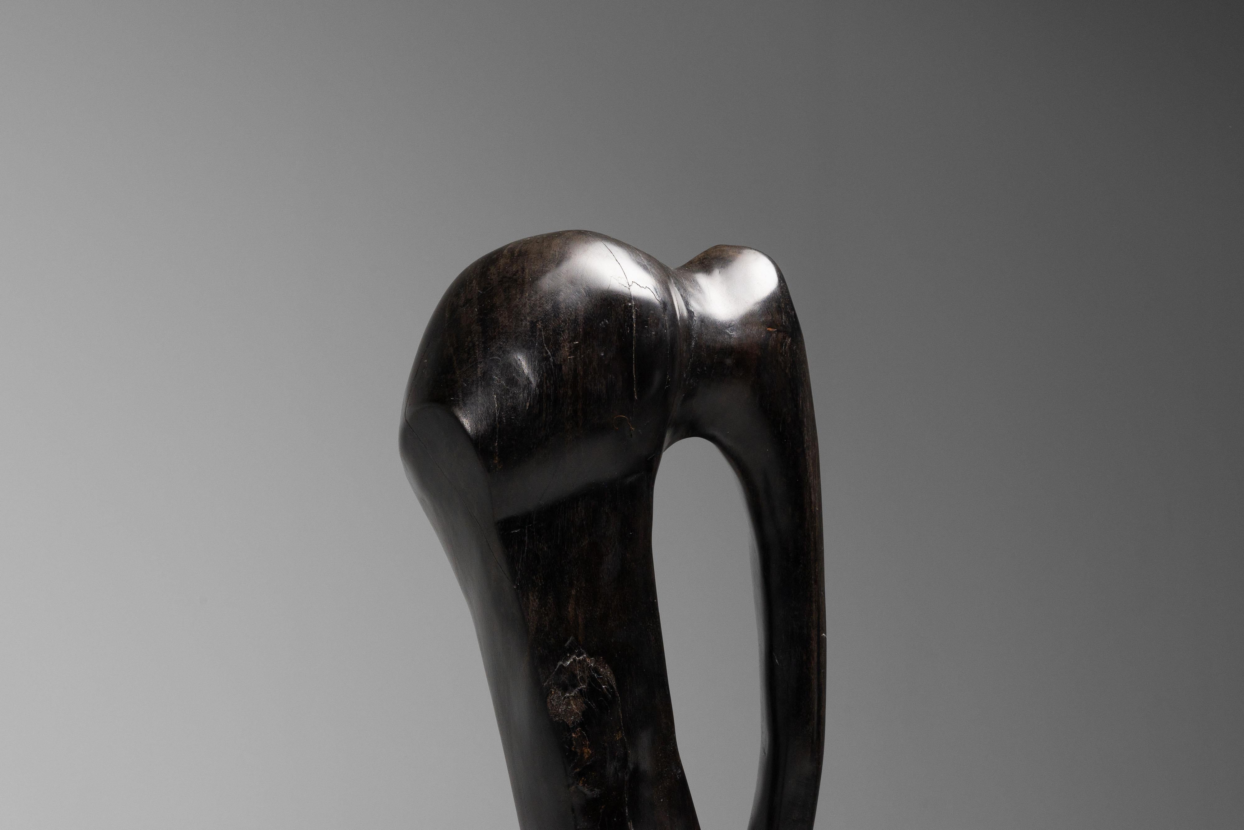 Abstract torso sculpture in hardwood Netherlands 1960 For Sale 2