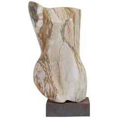 Vintage Abstract Torso Sculpture on Stone Mount