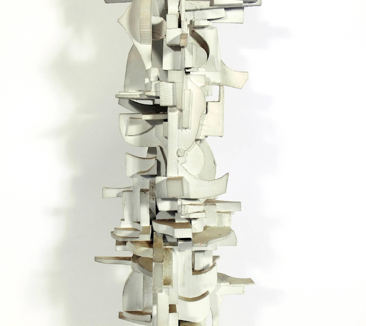 Abstract Totem Sculpture, in the manner of Louise Nevelson, American, circa 1960s. It measures an impressive 86