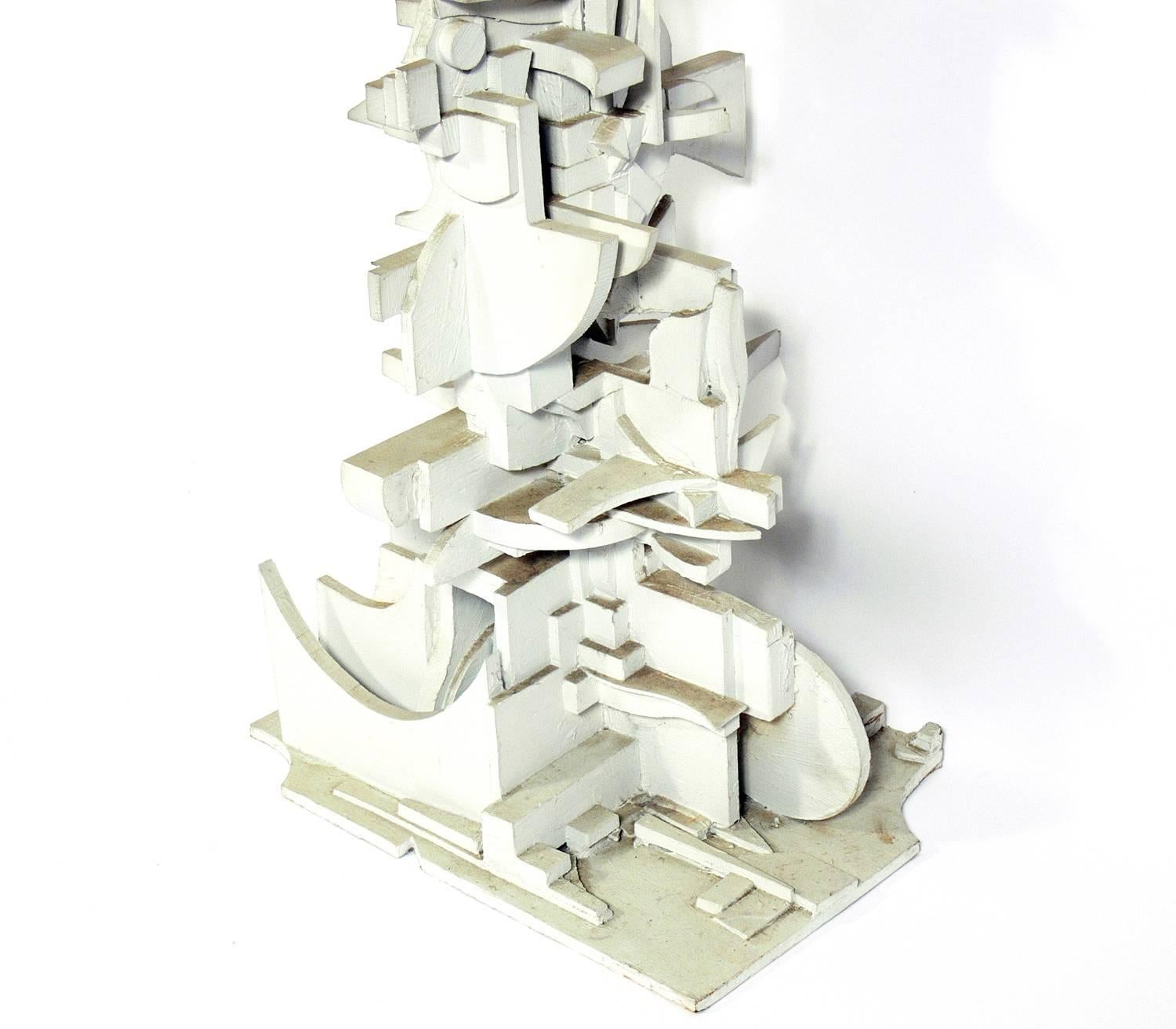 Mid-Century Modern Abstract Totem Sculpture in the Manner of Louise Nevelson
