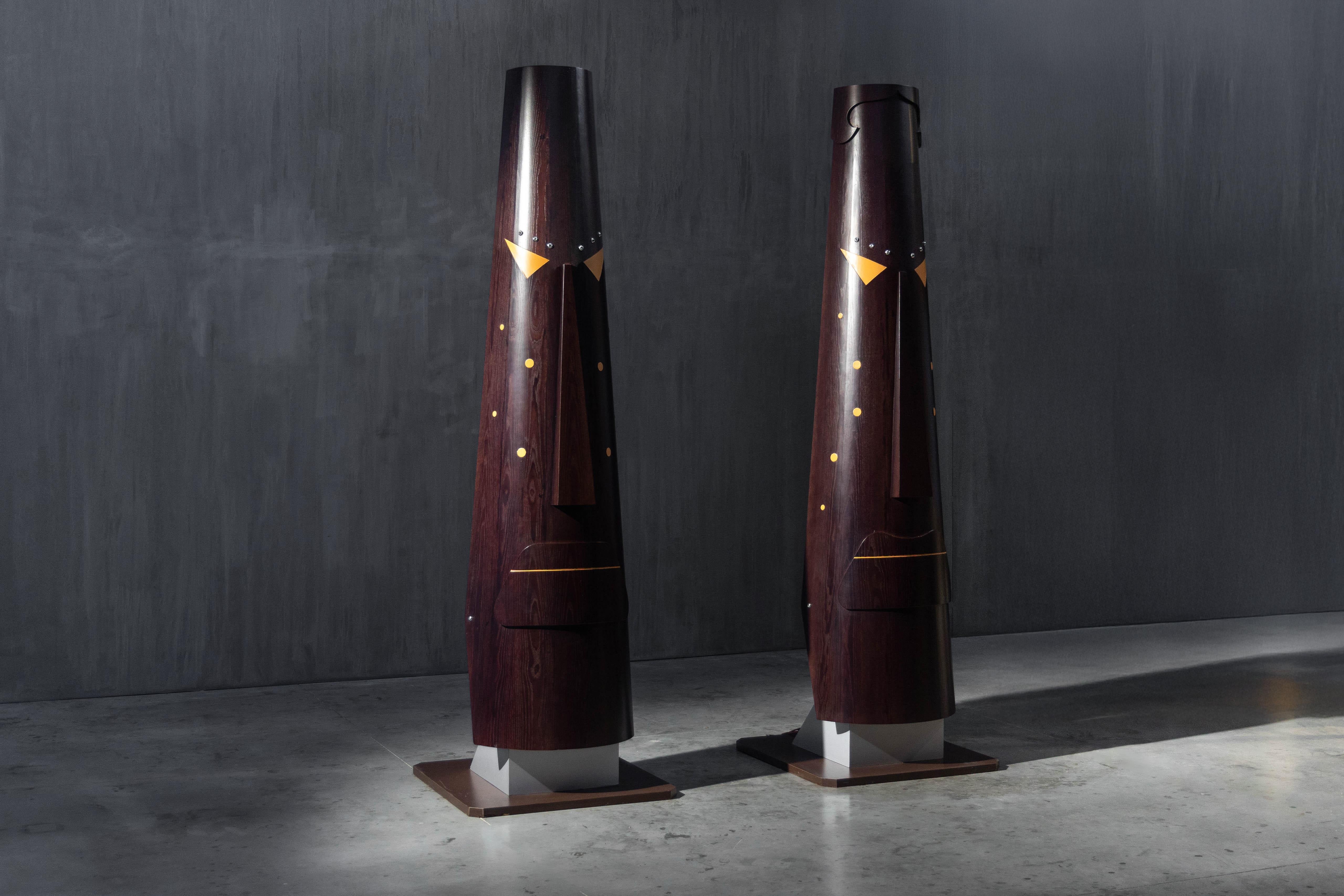 Mid-Century moderno Sculture astratte TOTEM di Bianca Garinei, Italia, anni '70 in vendita