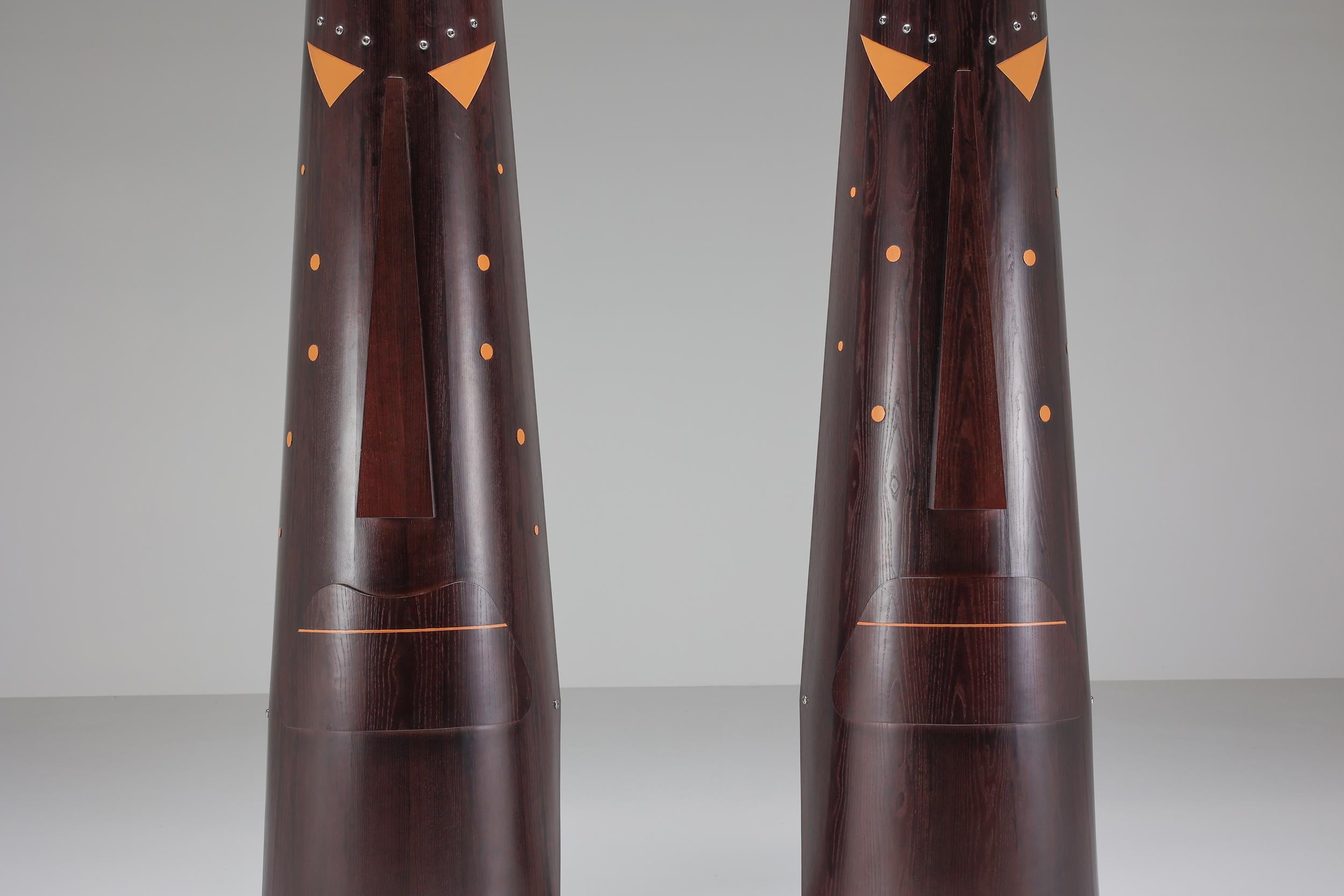 Italian Abstract TOTEM Sculptures by Bianca Garinei Made in Florence, Italy, 1970's For Sale