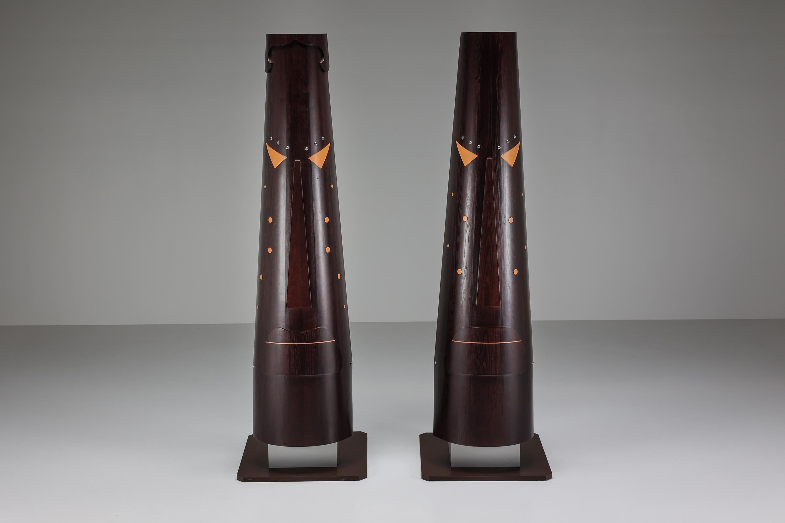 Abstract TOTEM Sculptures by Bianca Garinei Made in Florence, Italy, 1970's In Excellent Condition For Sale In Antwerp, BE