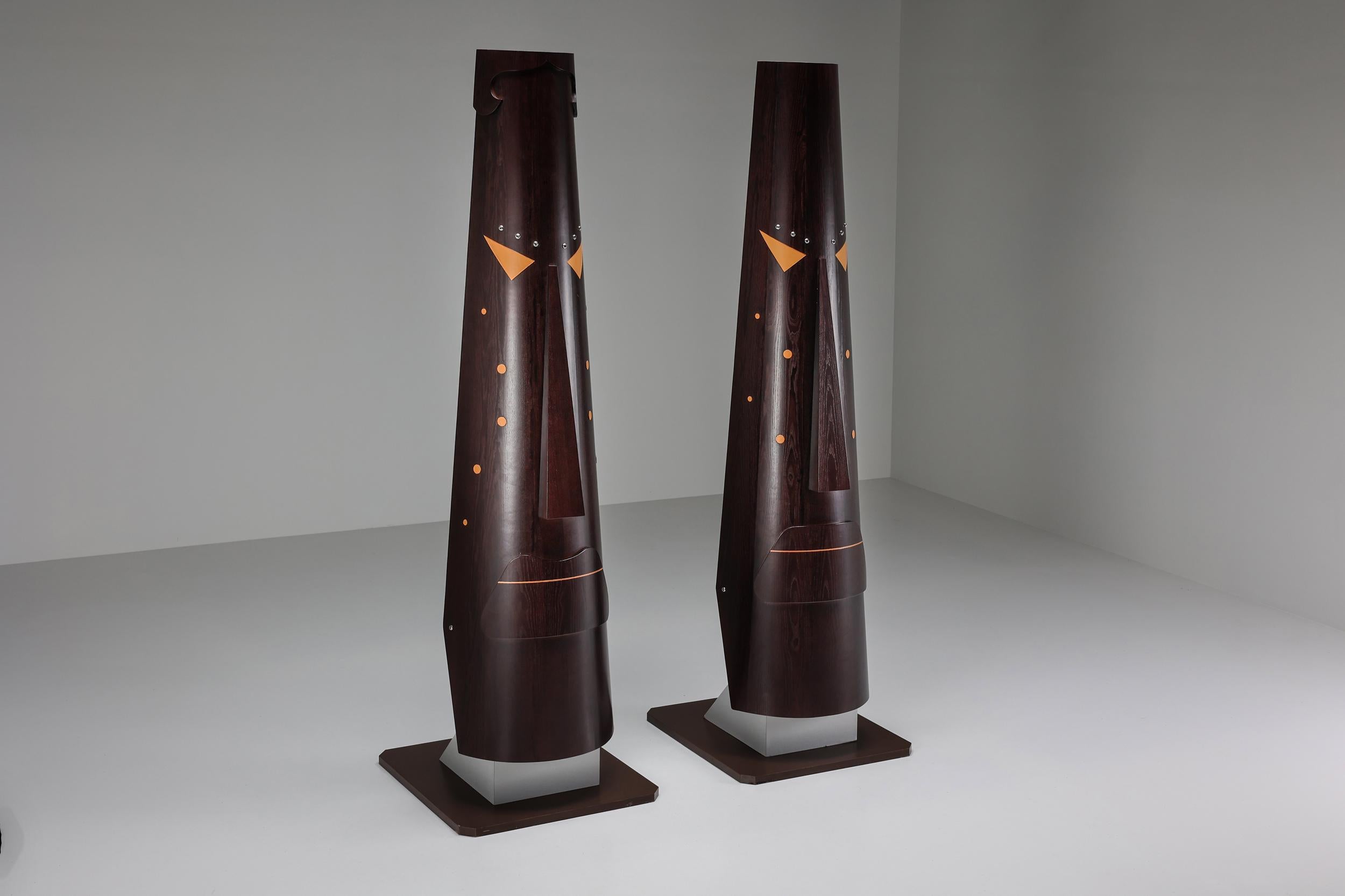Late 20th Century Abstract TOTEM Sculptures by Bianca Garinei Made in Florence, Italy, 1970's For Sale