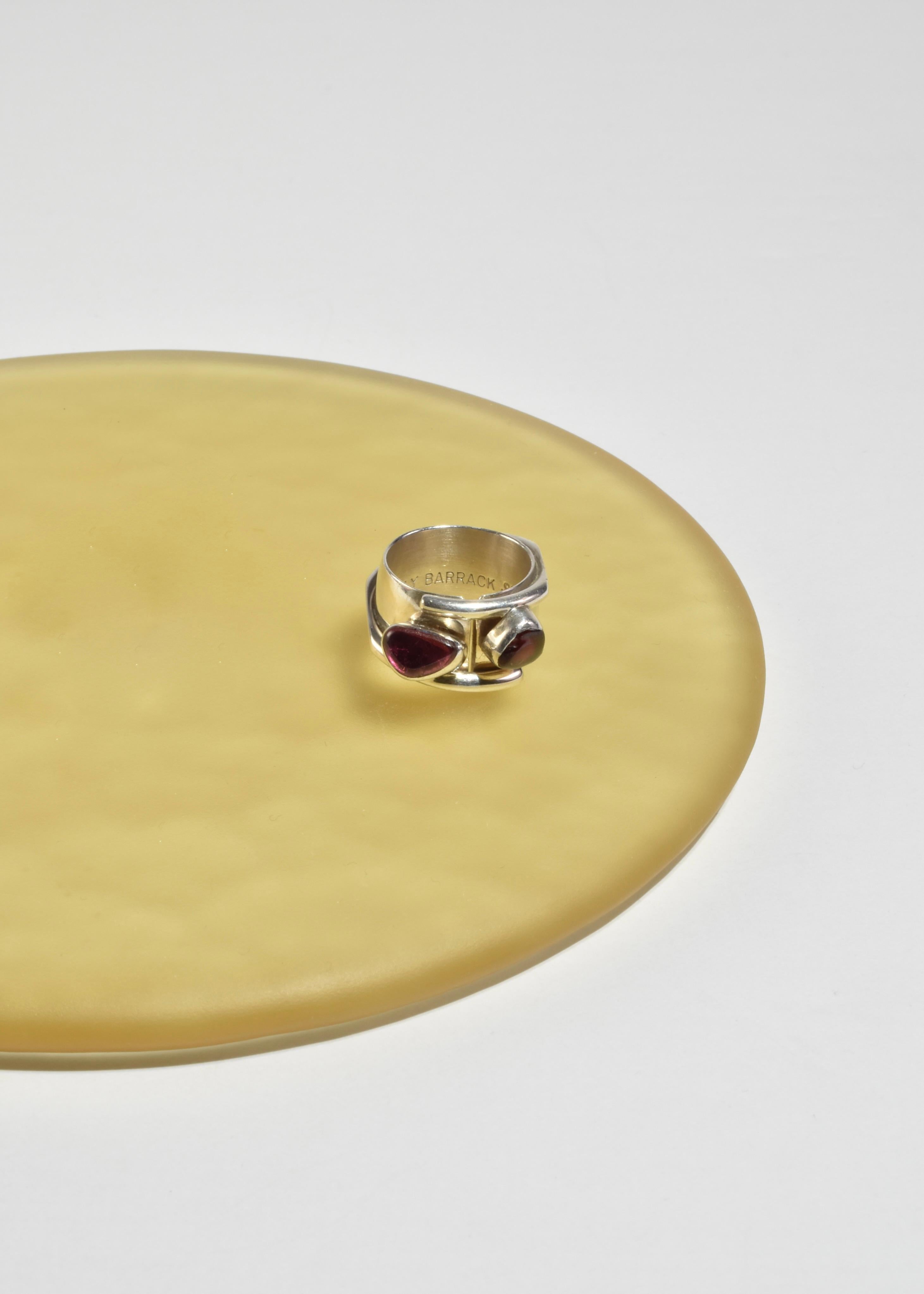 Women's or Men's Abstract Tourmaline Ruby Ring For Sale