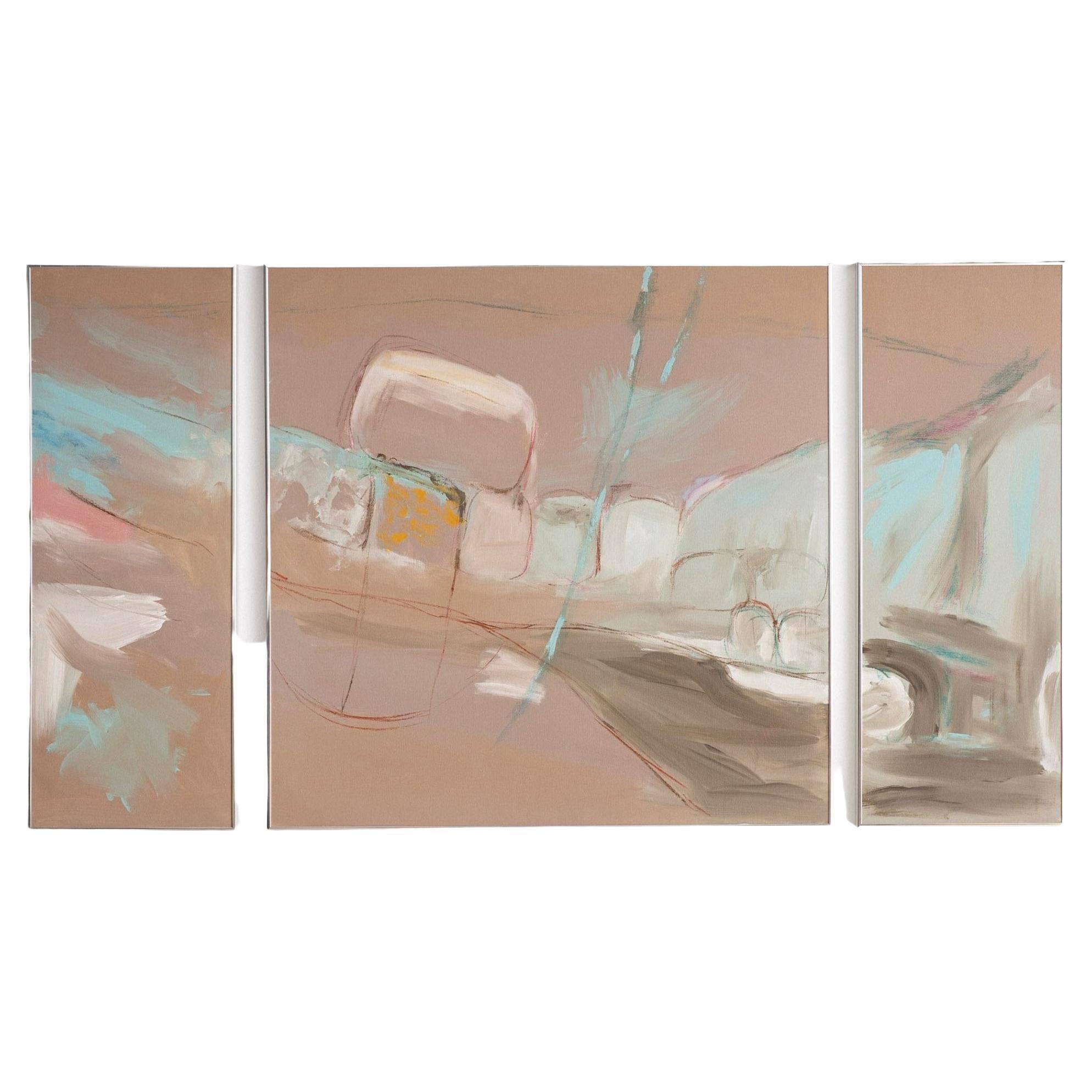 Juan Carlos Macias Abstract Triptych Painting For Sale at 1stDibs