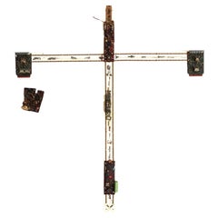 Abstract "Tronic Cross" Artography Large Mixed-Media Sculpture by Pasqual Bettio