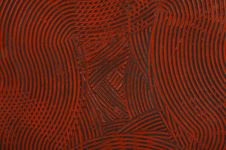 Abstract Trowel Painting in Red by Duayne Hatchett, USA 1990s at 1stDibs