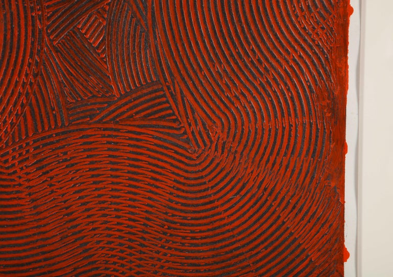 Abstract Trowel Painting in Red by Duayne Hatchett, USA 1990s at 1stDibs