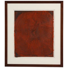Abstract Trowel Painting in Red by Duayne Hatchett, USA 1990s