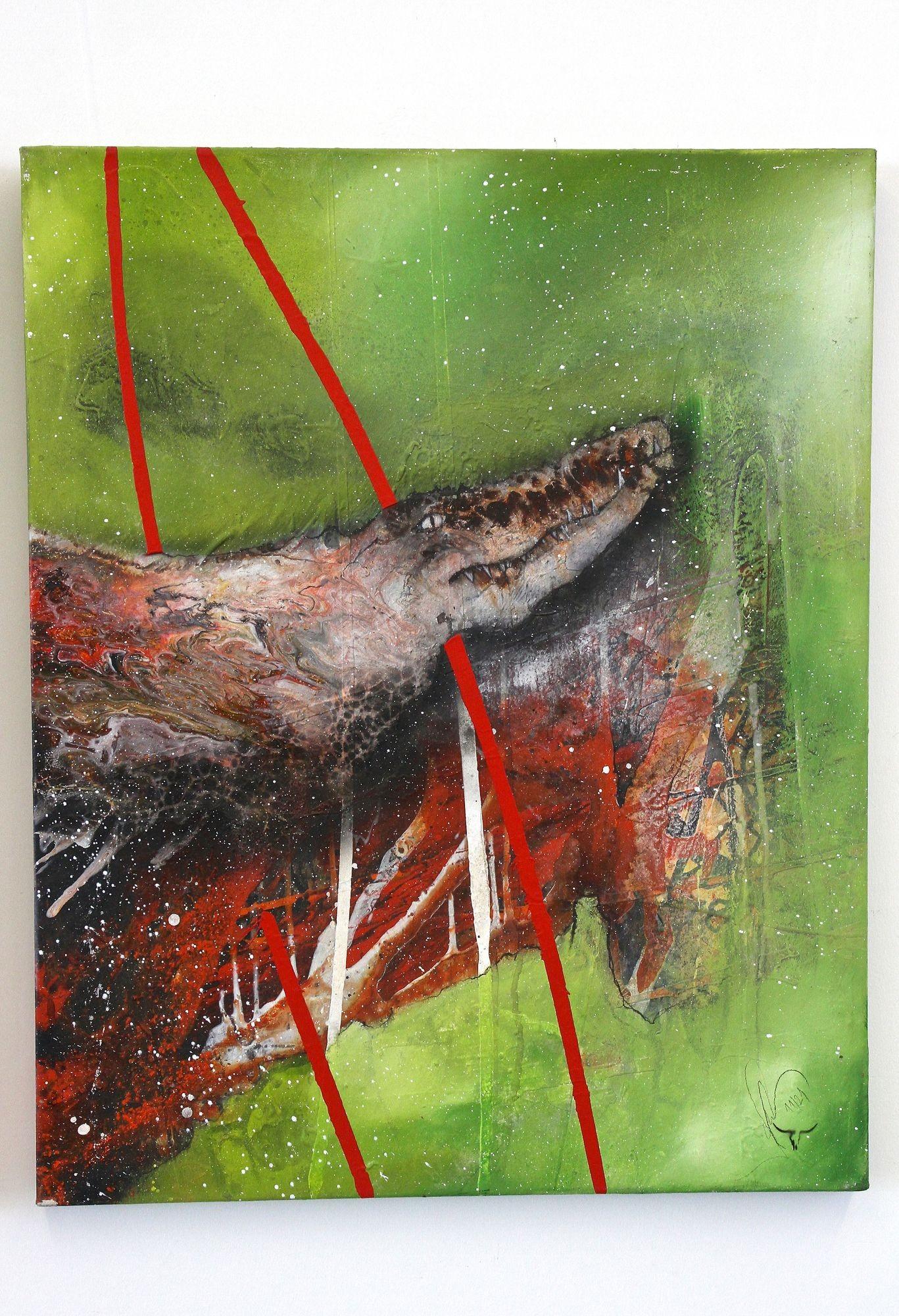 Abstraktes zweiteiliges Gemälde „The Alli-Gate“, Acryl auf Leinwand von MS, AT 2021 (Moderne) im Angebot