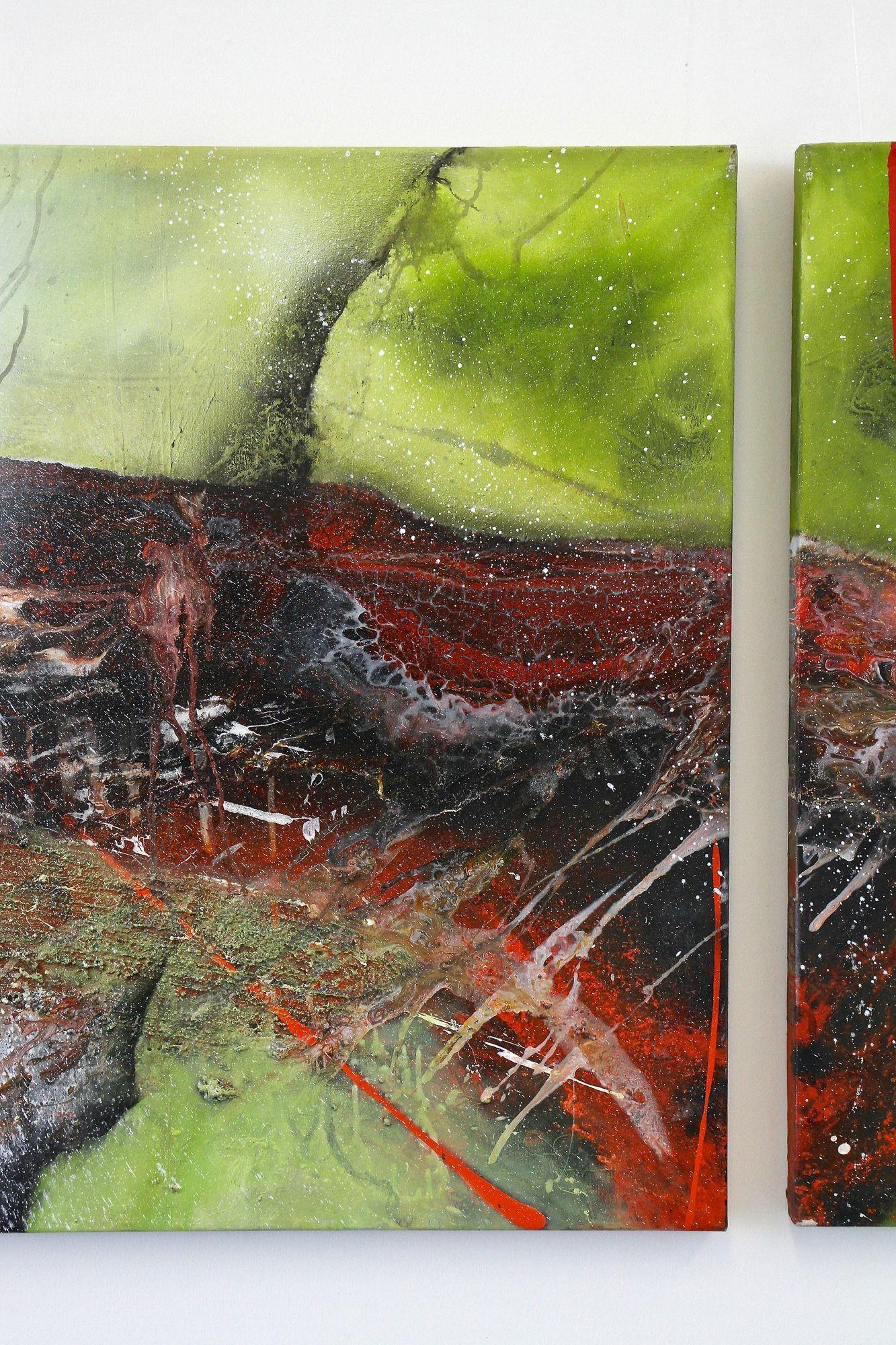 Abstraktes zweiteiliges Gemälde „The Alli-Gate“, Acryl auf Leinwand von MS, AT 2021 (Österreichisch) im Angebot