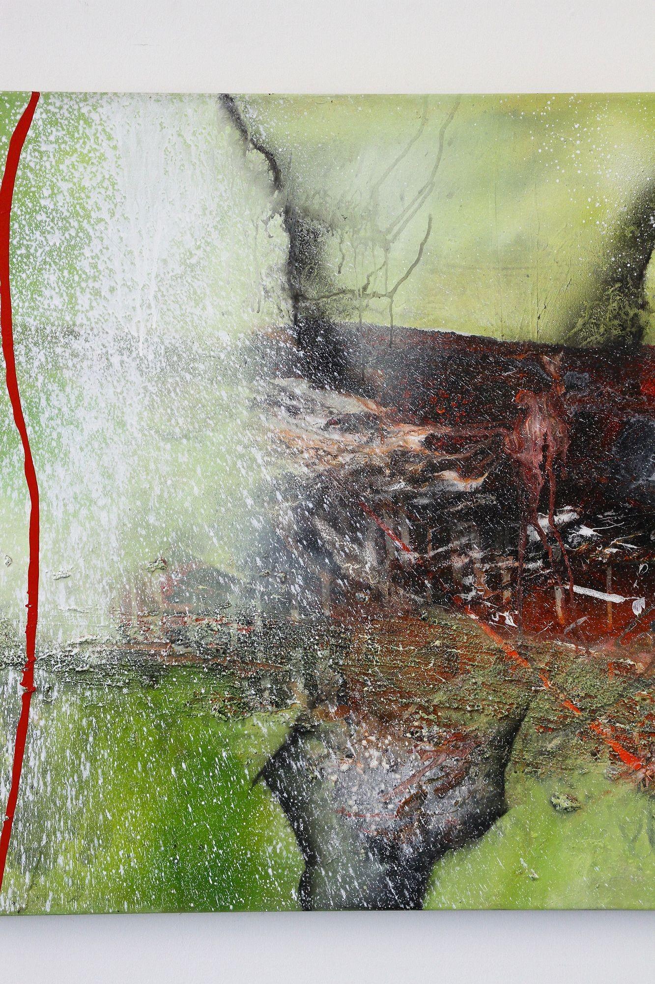 Abstraktes zweiteiliges Gemälde „The Alli-Gate“, Acryl auf Leinwand von MS, AT 2021 (Handbemalt) im Angebot