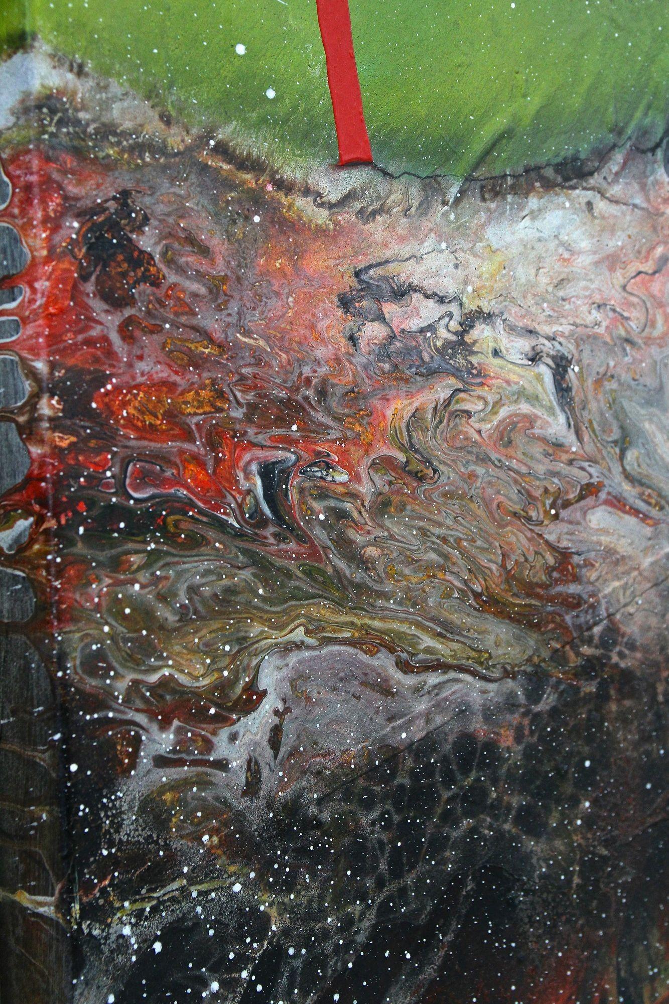Abstraktes zweiteiliges Gemälde „The Alli-Gate“, Acryl auf Leinwand von MS, AT 2021 im Angebot 2