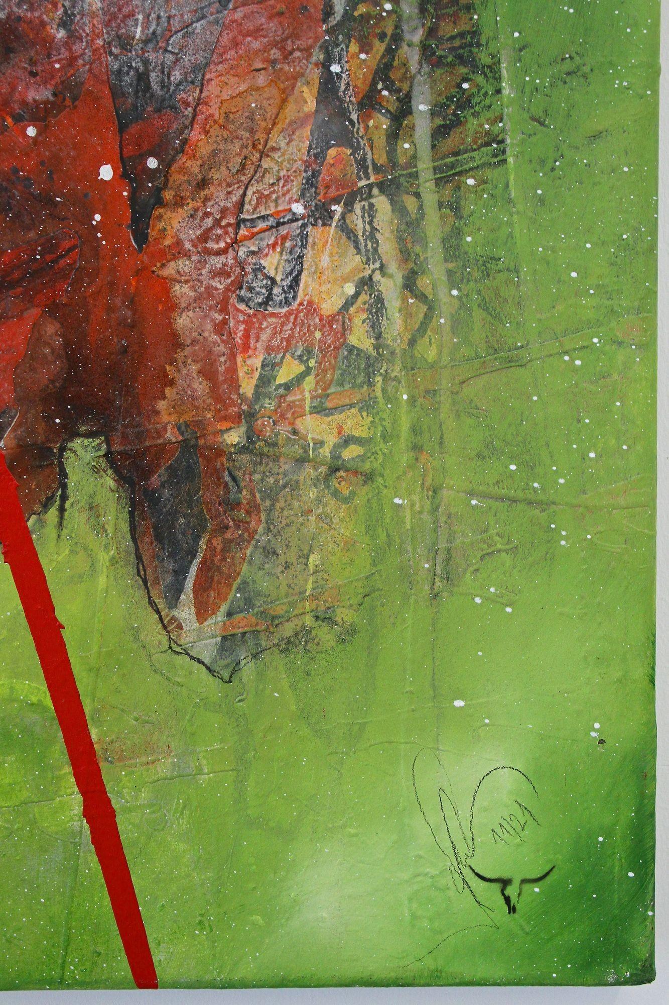 Abstraktes zweiteiliges Gemälde „The Alli-Gate“, Acryl auf Leinwand von MS, AT 2021 im Angebot 3