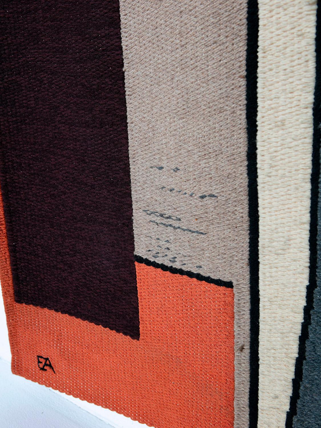Arazzo geometrico verticale astratto lavorato a mano di Enrico Accatino, Italia, anni '60 in vendita 3