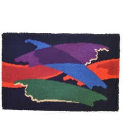 Retro Abstract Vibrant Wall Tapestry by Junghans, 1960's