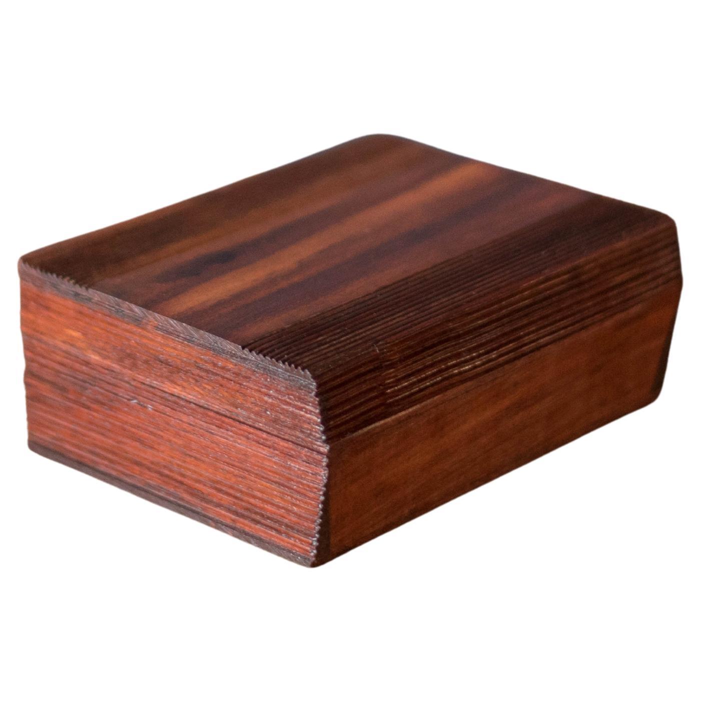 Abstract Vintage Mahogany Studio Craft Jewelry Box Organizer