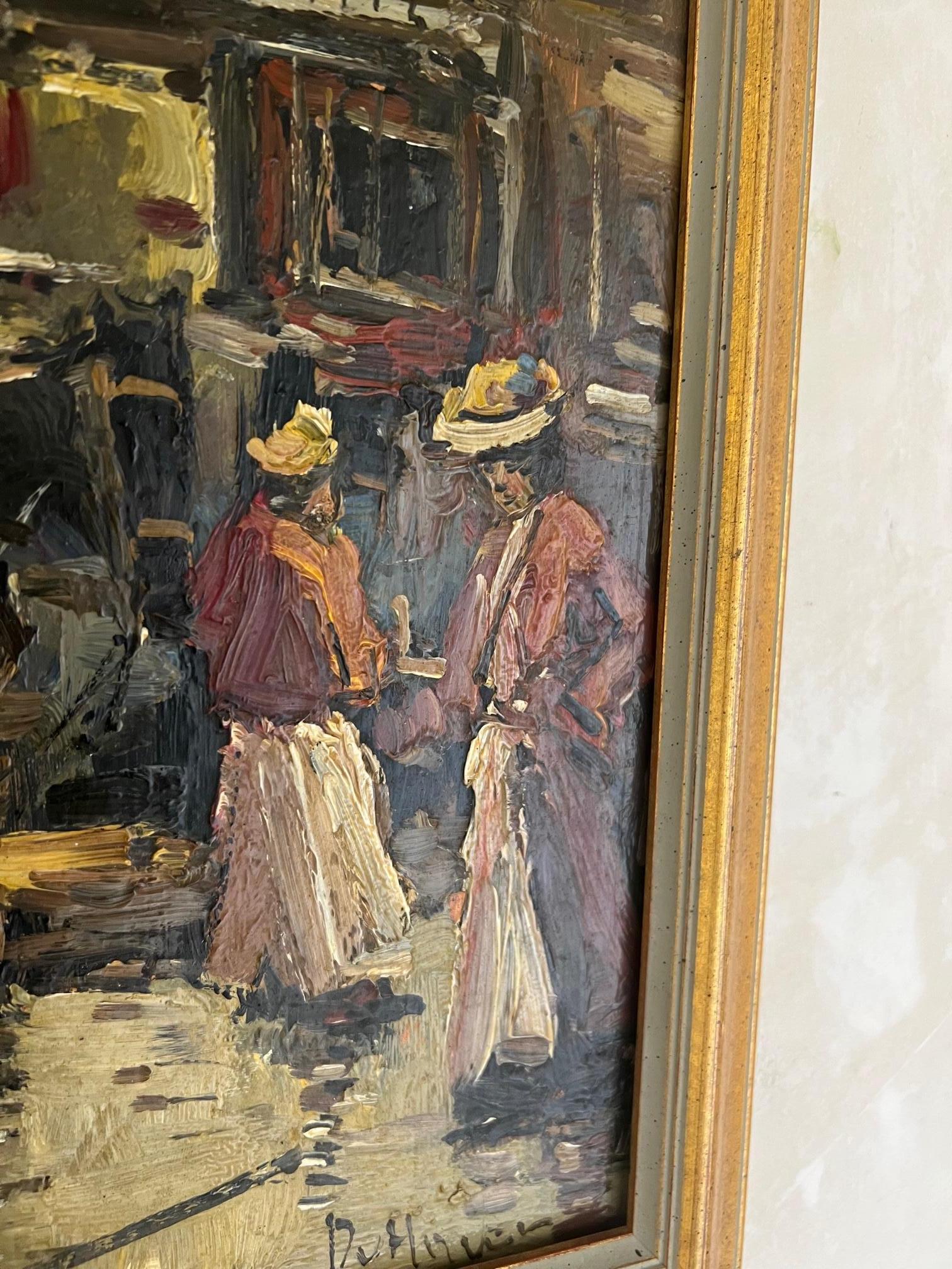 Bois Peinture à l'huile abstraite vintage sur bois