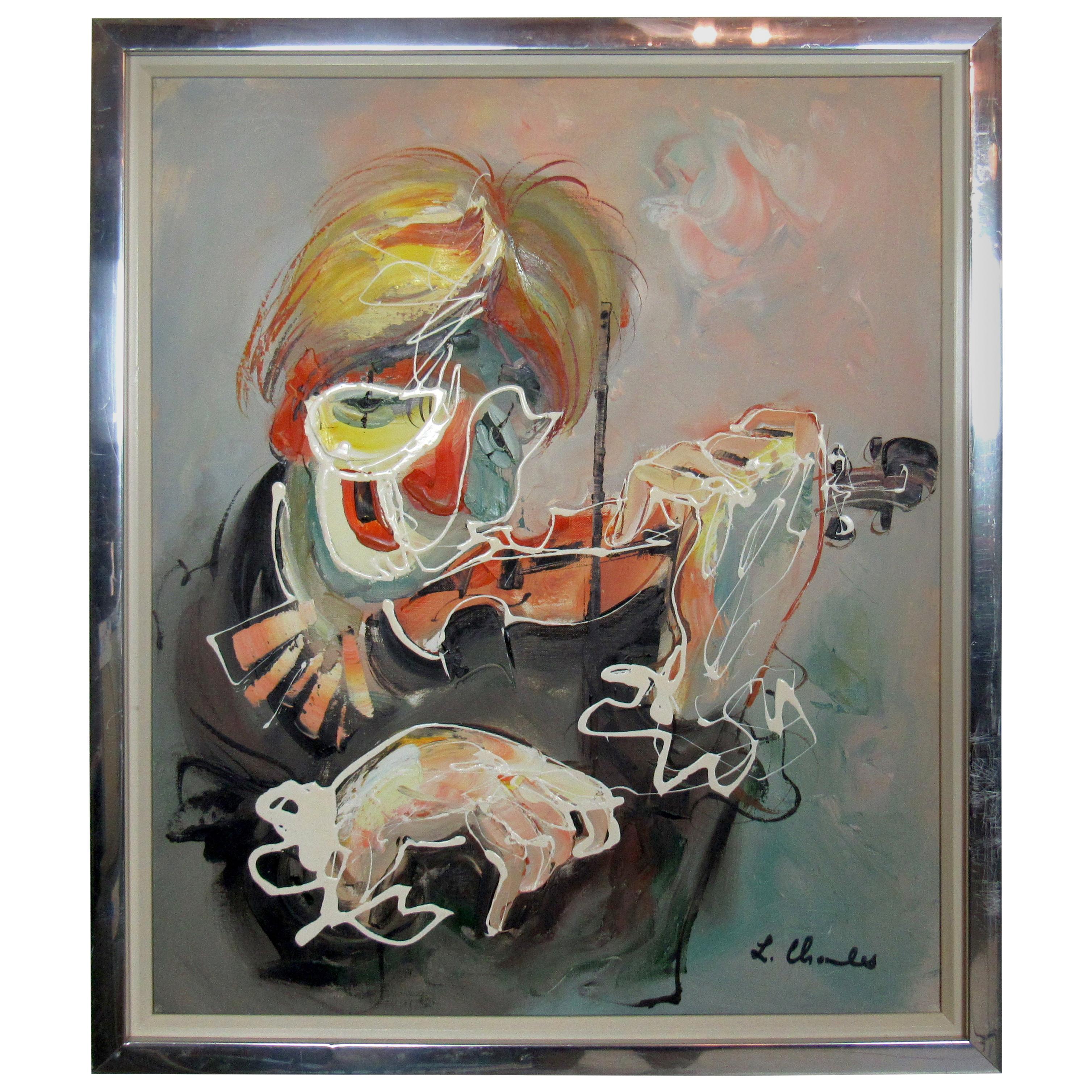 Abstract Violinist Painting by L Charles