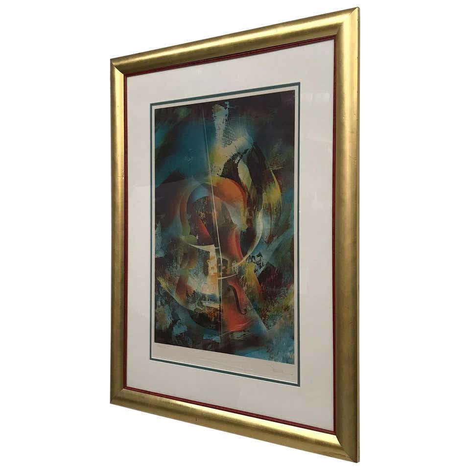 Signed 1980s USSR Lithograph From Eduard Nakhamkin Gallery For Sale at