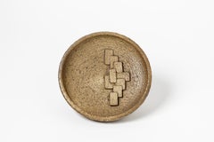 Abstract Wall Ceramic Plat by Gabriel Musarra Vallauris 20th Century Design 1950