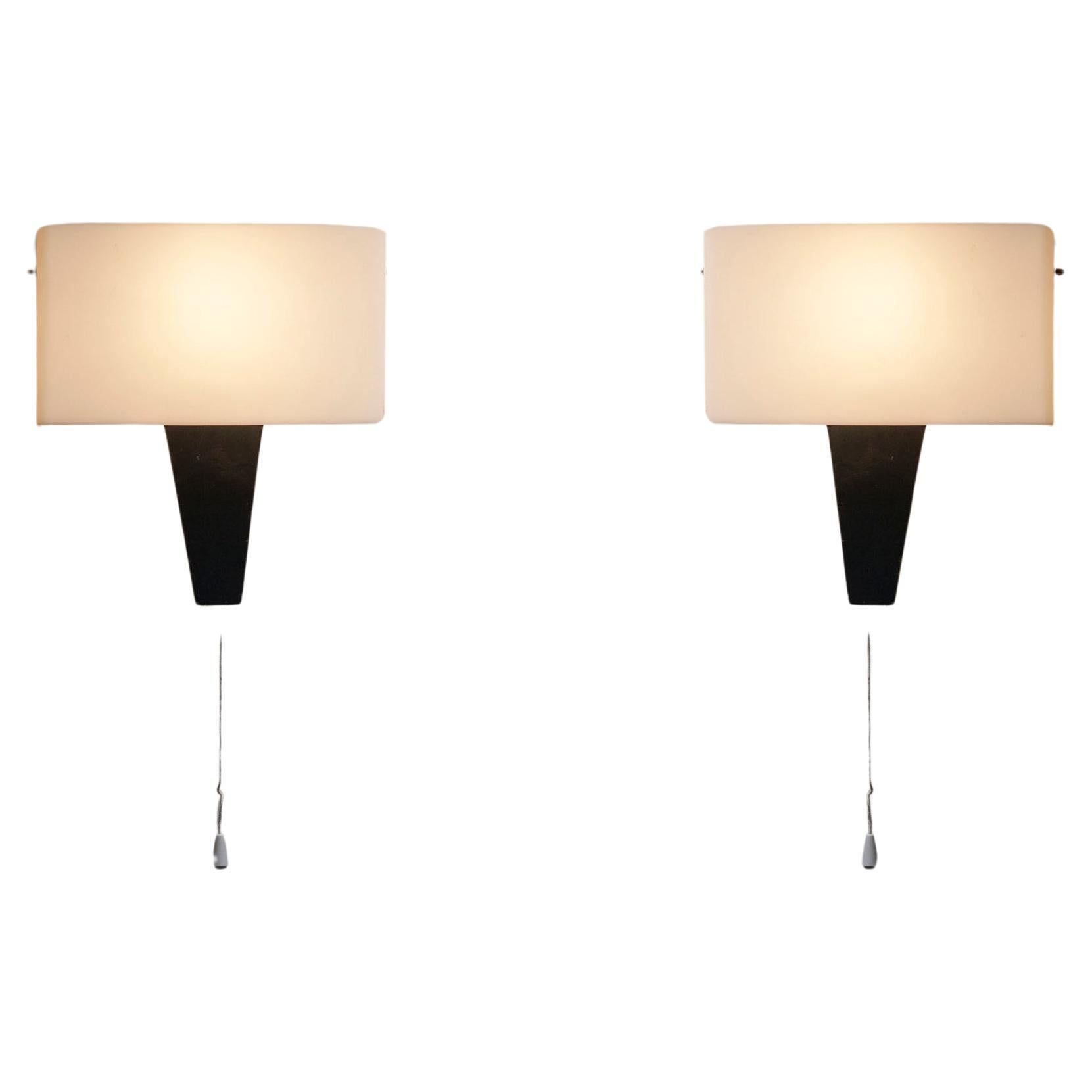 Abstract Wall Sconces In Plexi & Metal For Sale