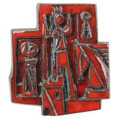 Abstract Wall Sculpture Bas Relief Perignem Style Pottery