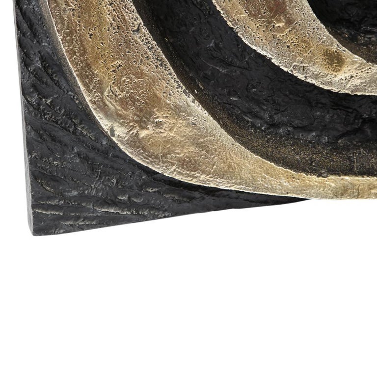 Abstract Wall Sculpture, Resin, Biomorphic, Dark Gold and Black For Sale at 1stDibs
