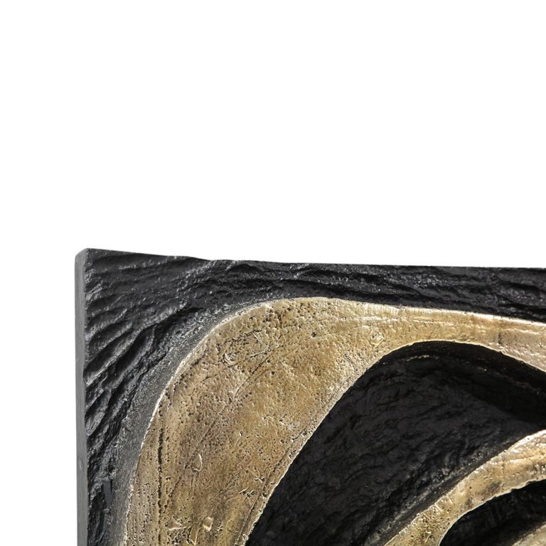 Abstract Wall Sculpture, Resin, Biomorphic, Dark Gold and Black For Sale at 1stDibs