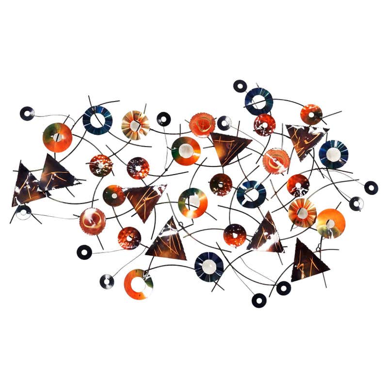 Abstract Metal Wall Sculpture at 1stDibs | metal wall sculpture abstract