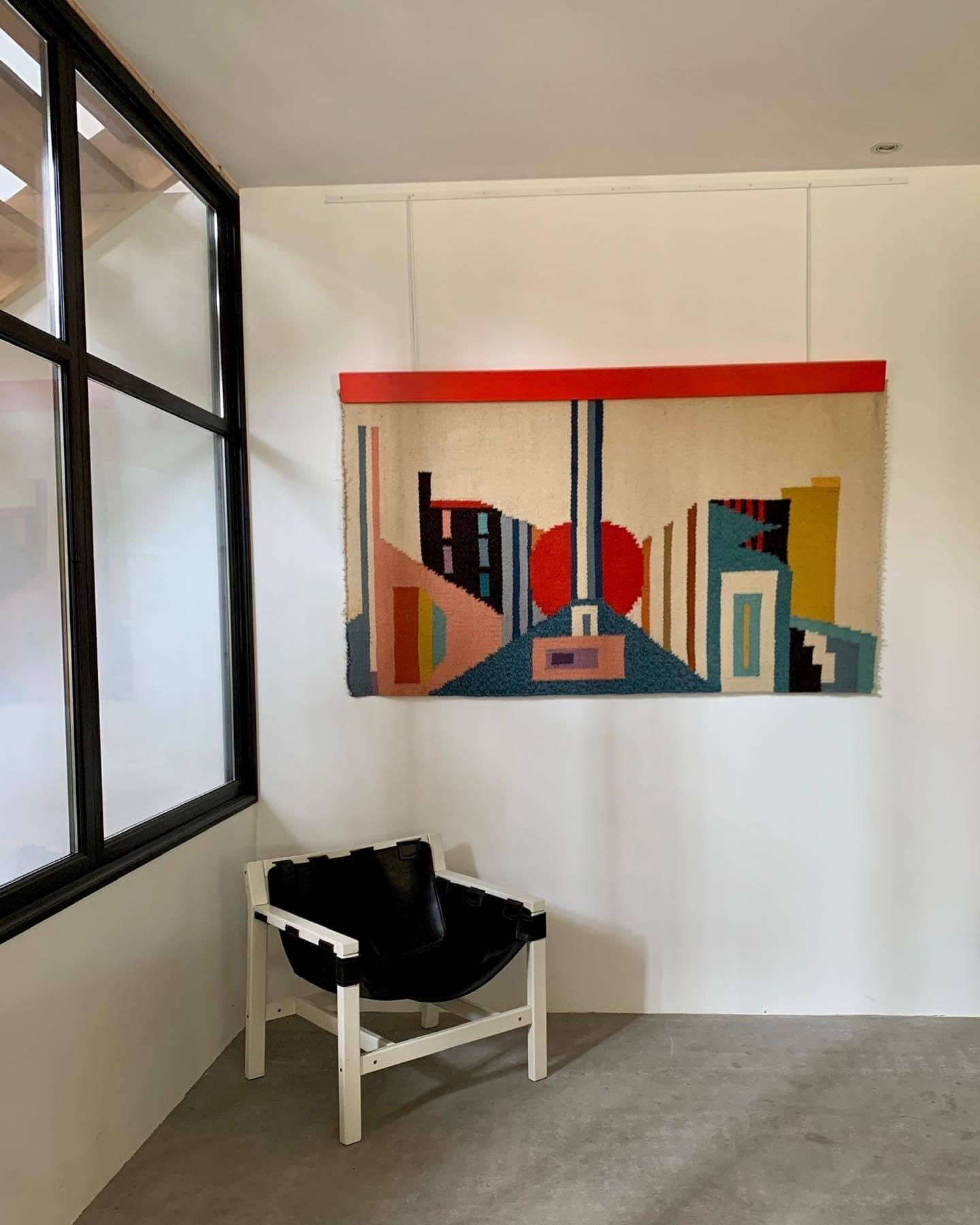 Mid-Century Modern Tapisserie murale abstraite, 1980 en vente