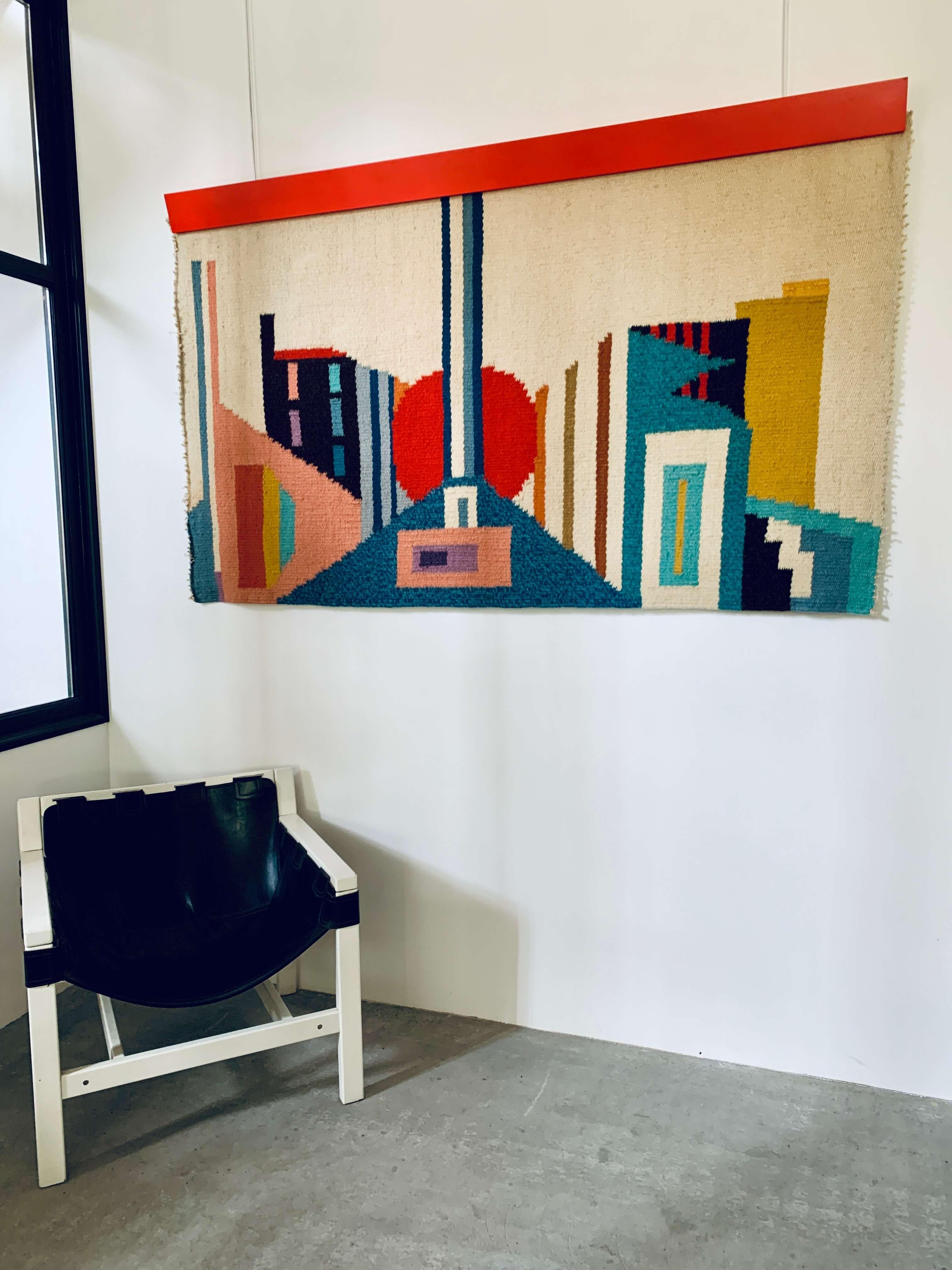 italien Tapisserie murale abstraite, 1980 en vente