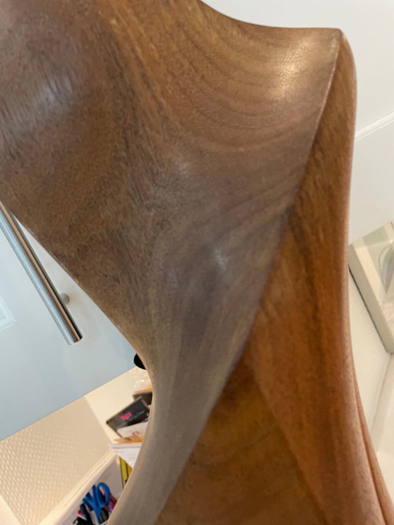 Carved Abstract Walnut Wood Sculpture by Vincent Bellisario For Sale