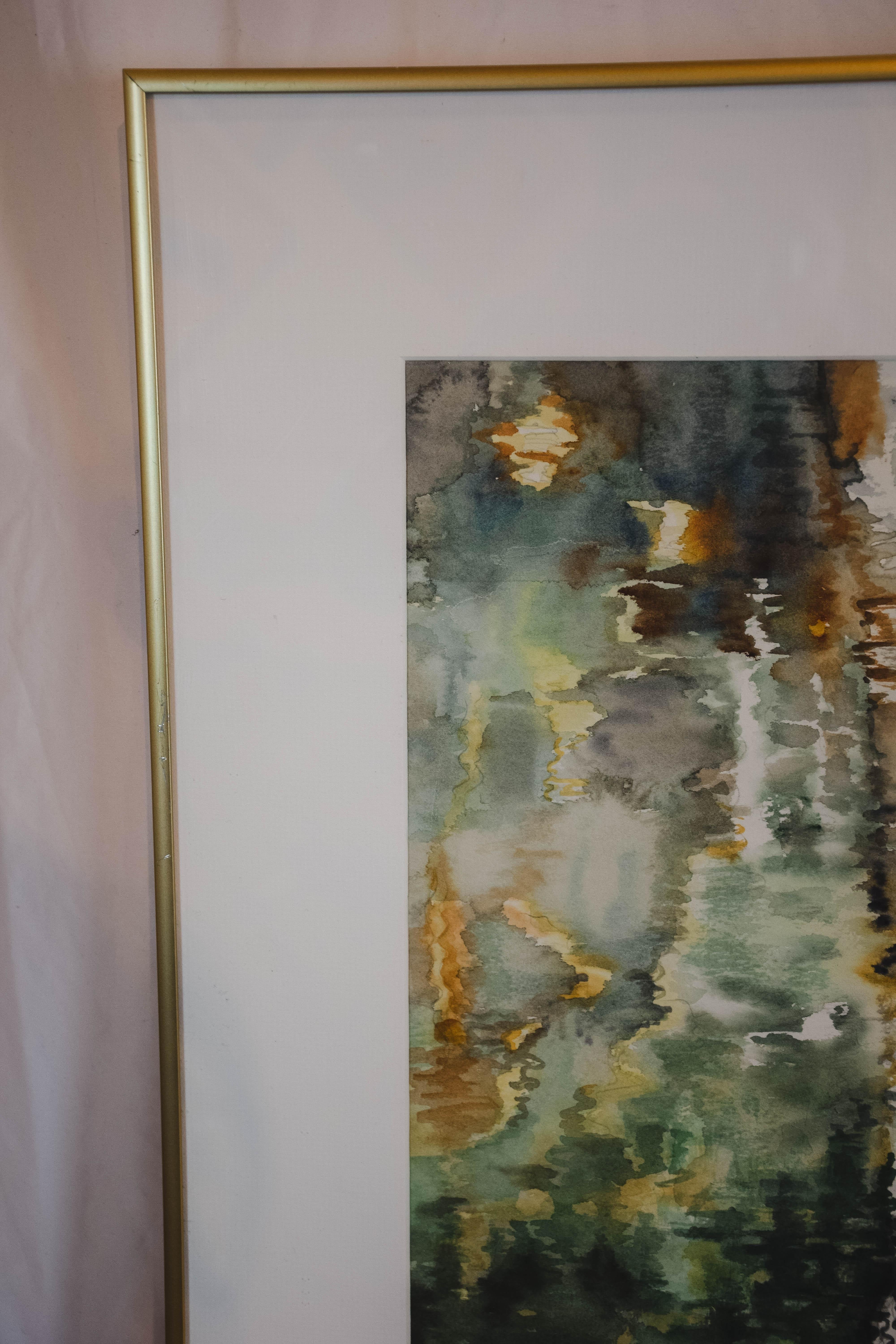 North American Abstract Watercolor by Artist Peggy Hoekman