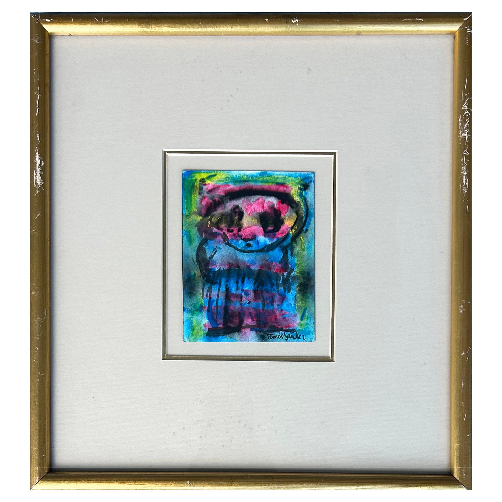 Abstract Watercolor Painting Tomas Sanchez Cuban-American Artist