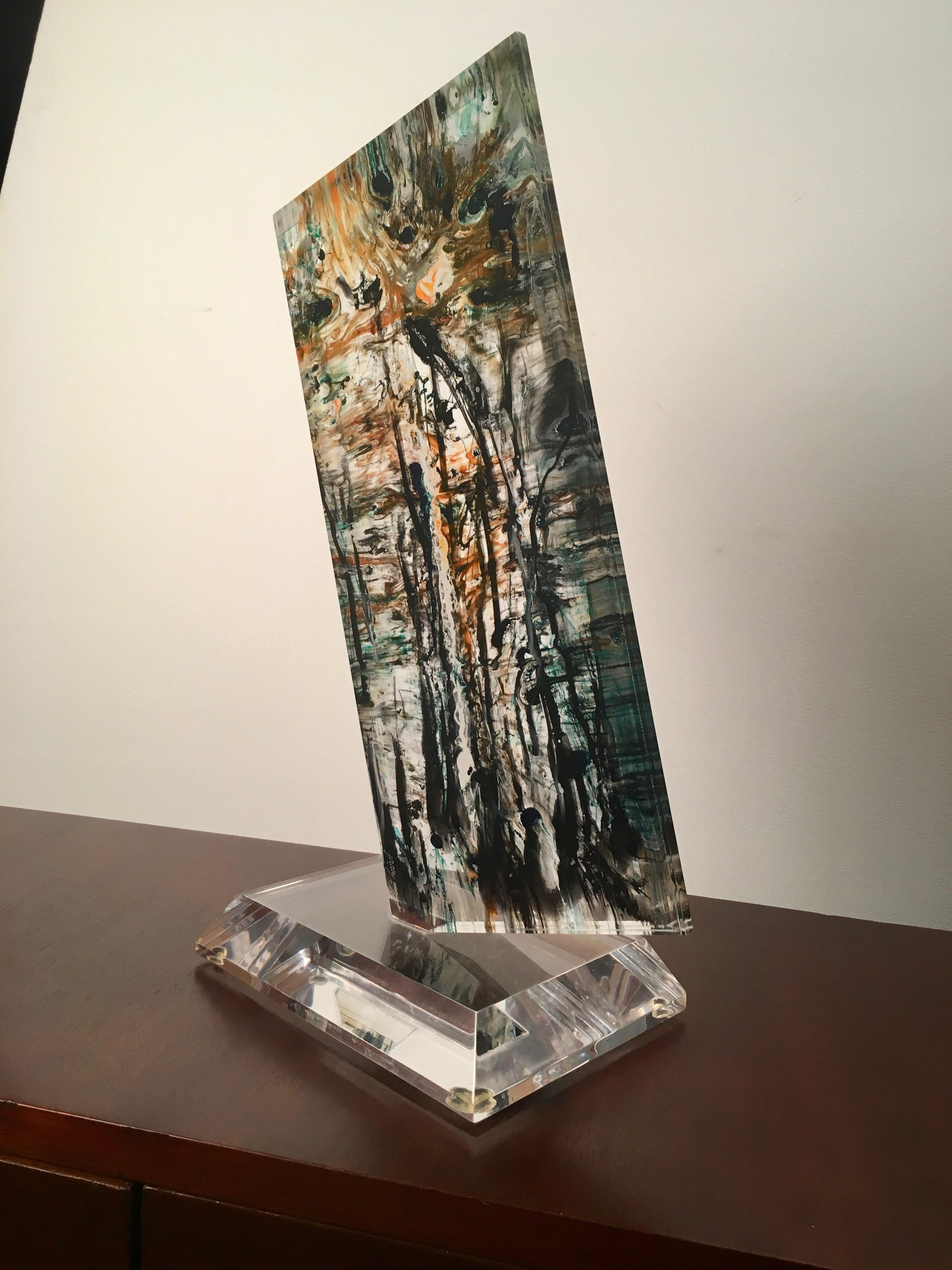 Abstract Wedge Lucite Sculpture by Shlomi Haziza 3