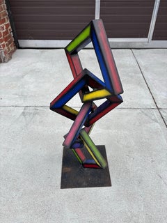 Sculpture abstraite soudée et peinte