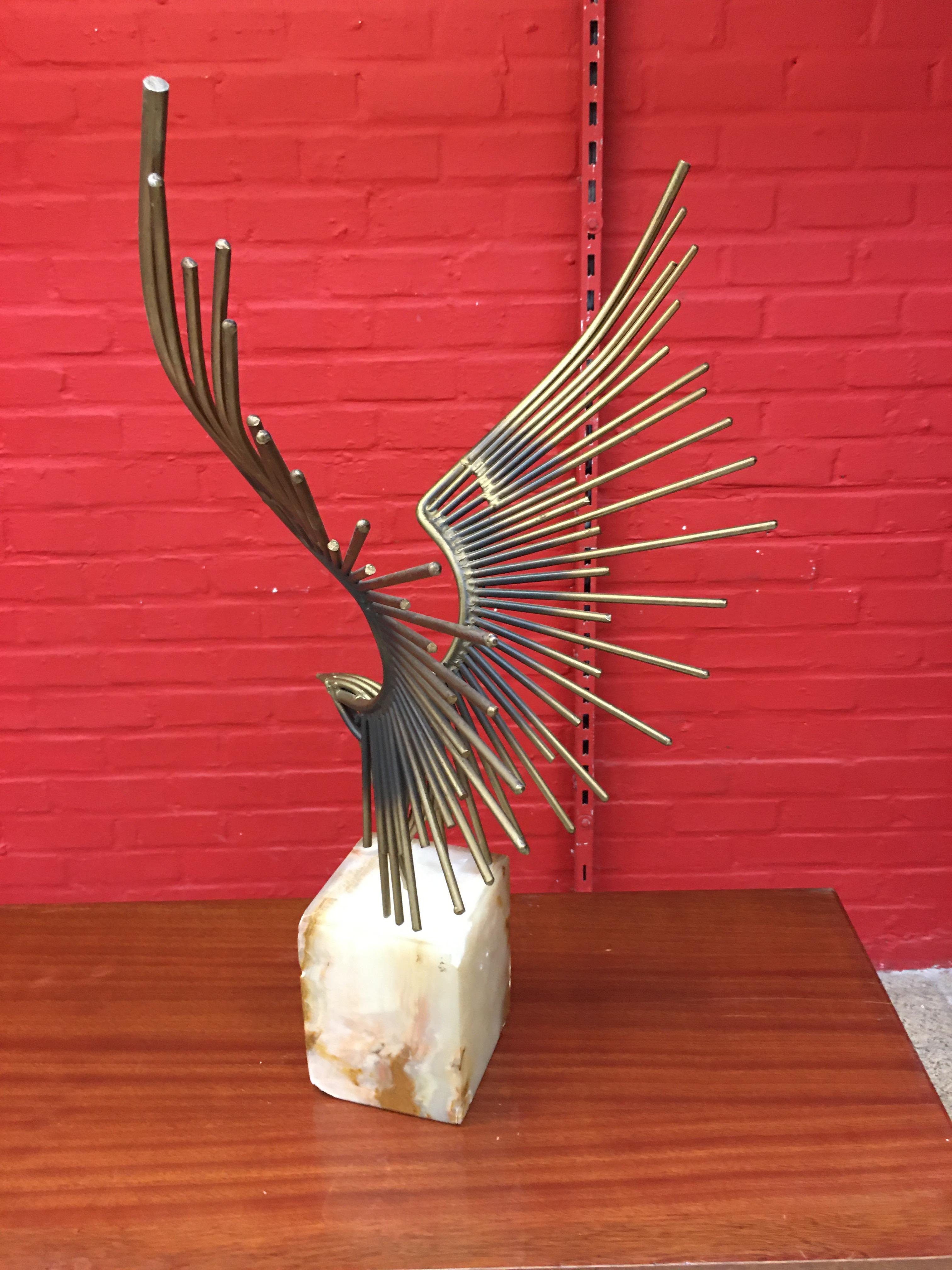 Abstrakte geschweißte Vogel-Skulptur von Curtis Jere:: um 1970 im Angebot 1
