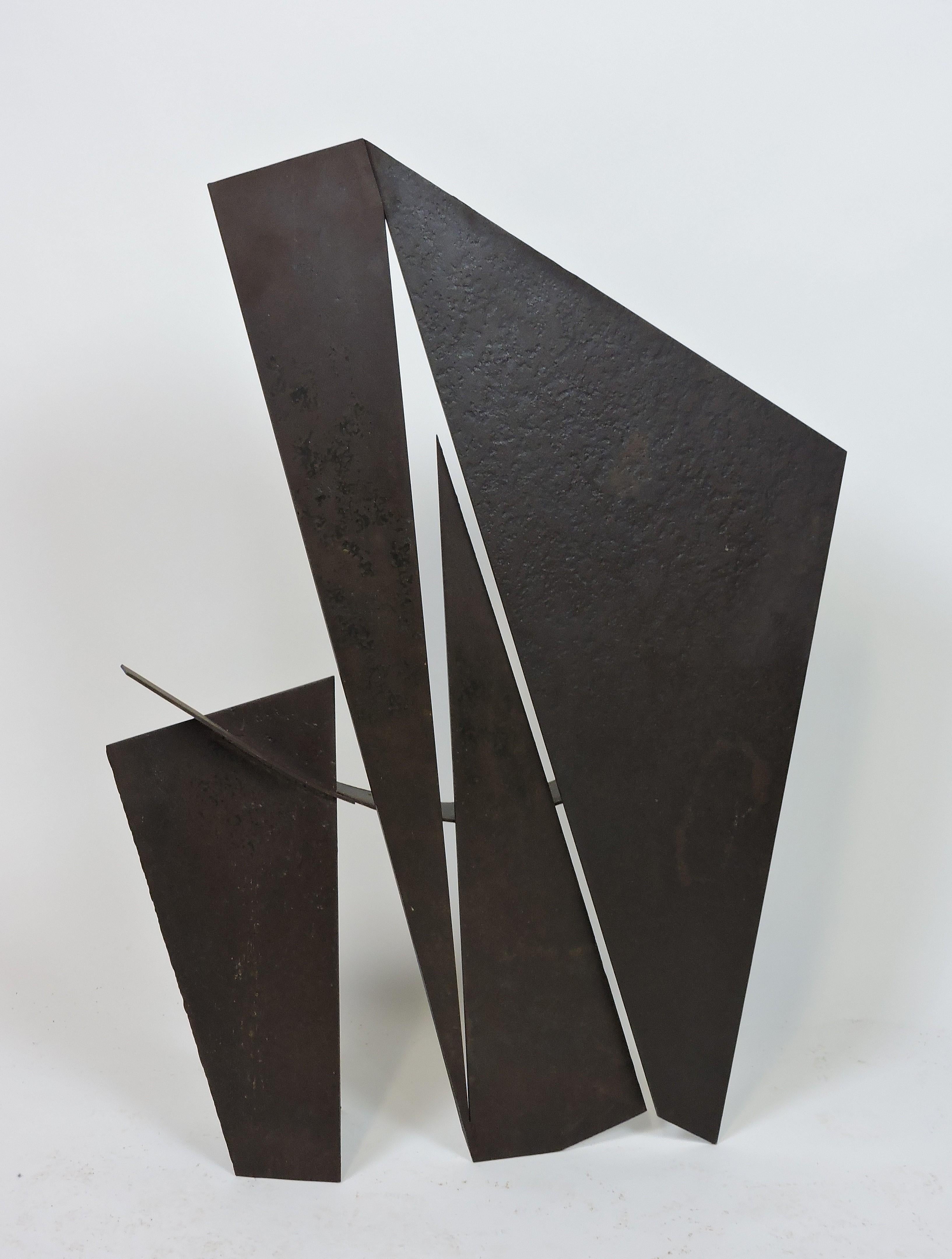 Minimalist Abstract Welded Geometric Steel Sculpture by David Tothero