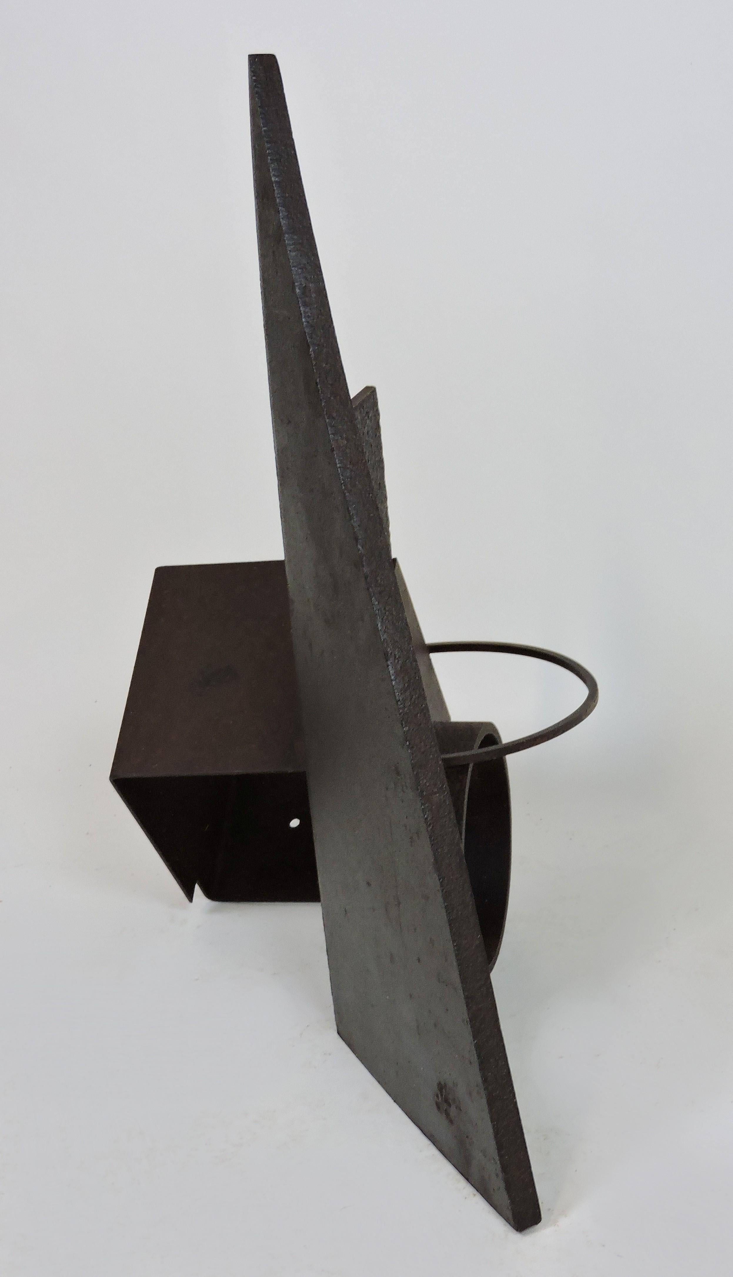 Américain Sculpture industrielle abstraite en acier soudé 