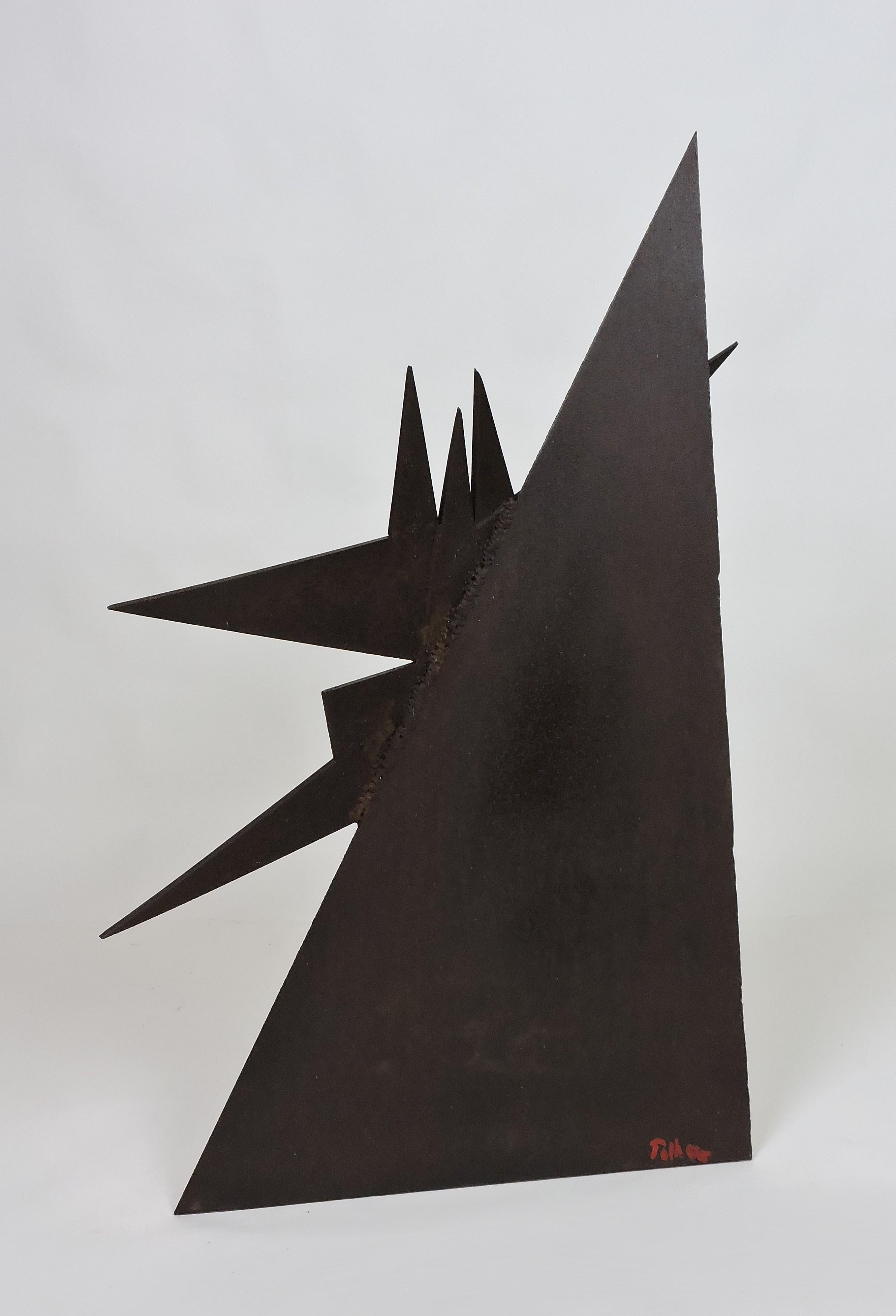 Striking abstract style welded steel sculpture 