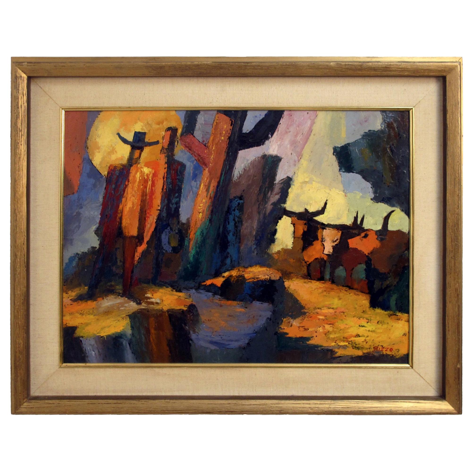 Abstract Western Landscape Painting by California Artist Anthony Rizzo