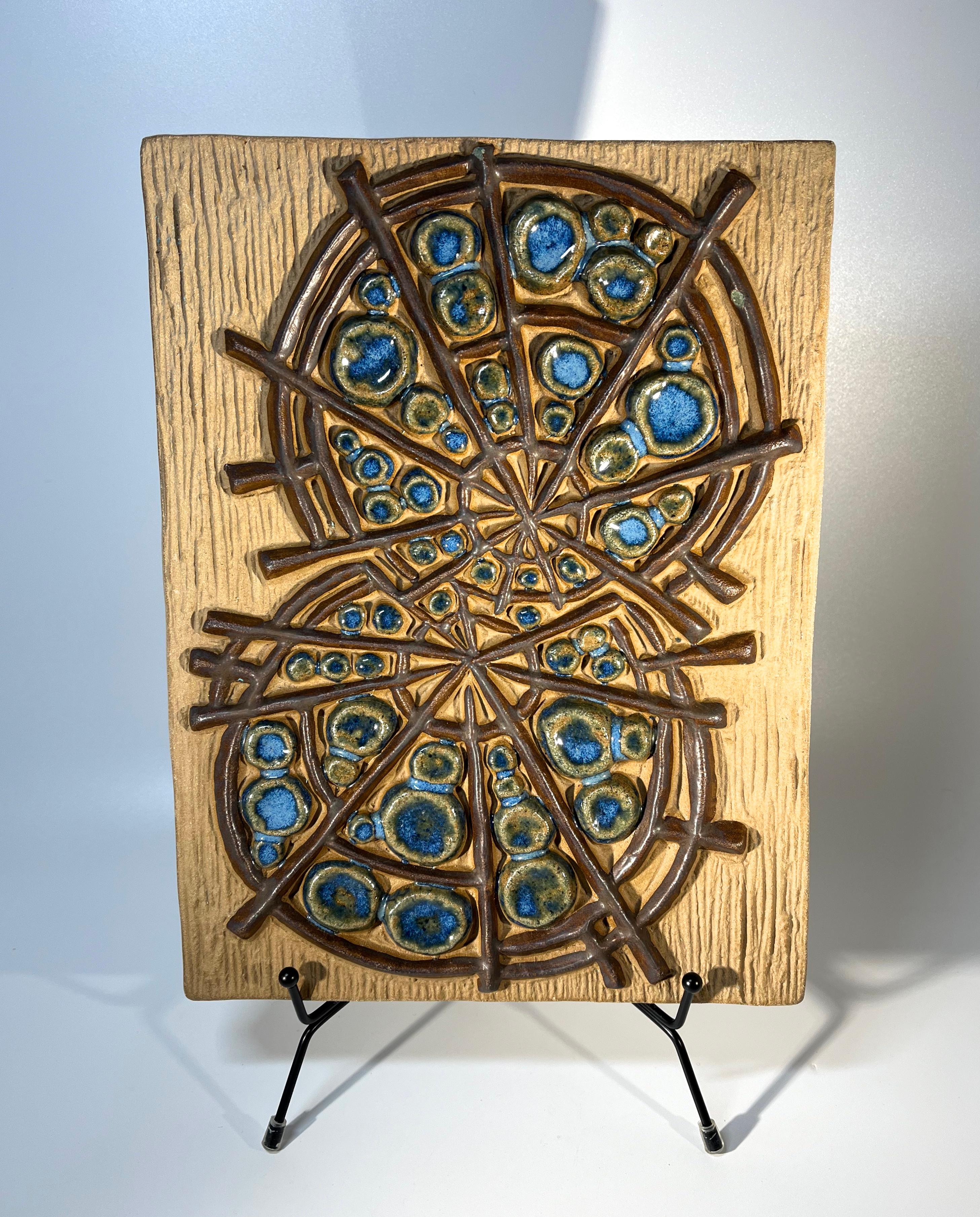 20th Century Abstract Wheels By Marianne Starck For Michael Andersen. Danish Wall Plaque For Sale