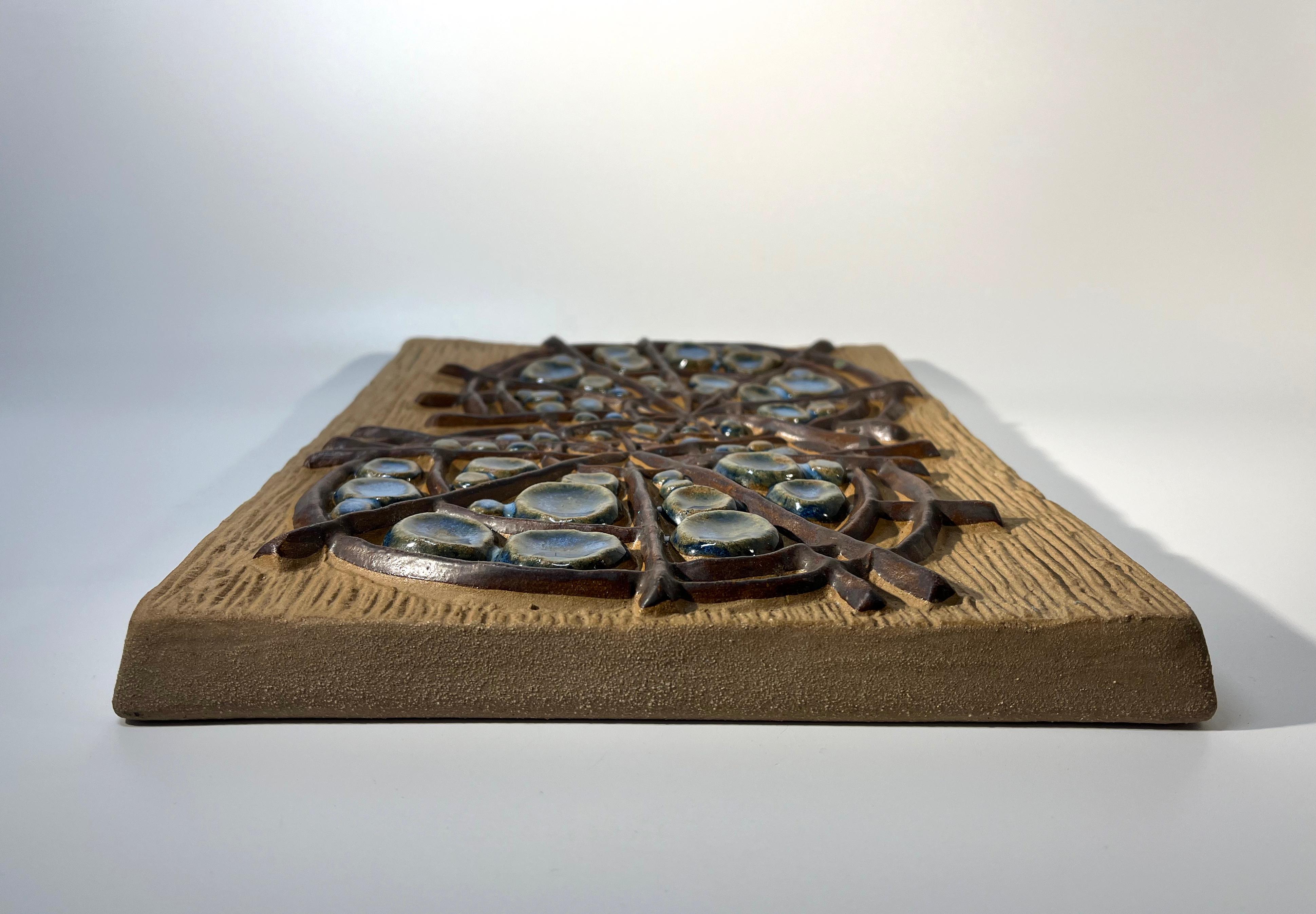 Ceramic Abstract Wheels By Marianne Starck For Michael Andersen. Danish Wall Plaque For Sale