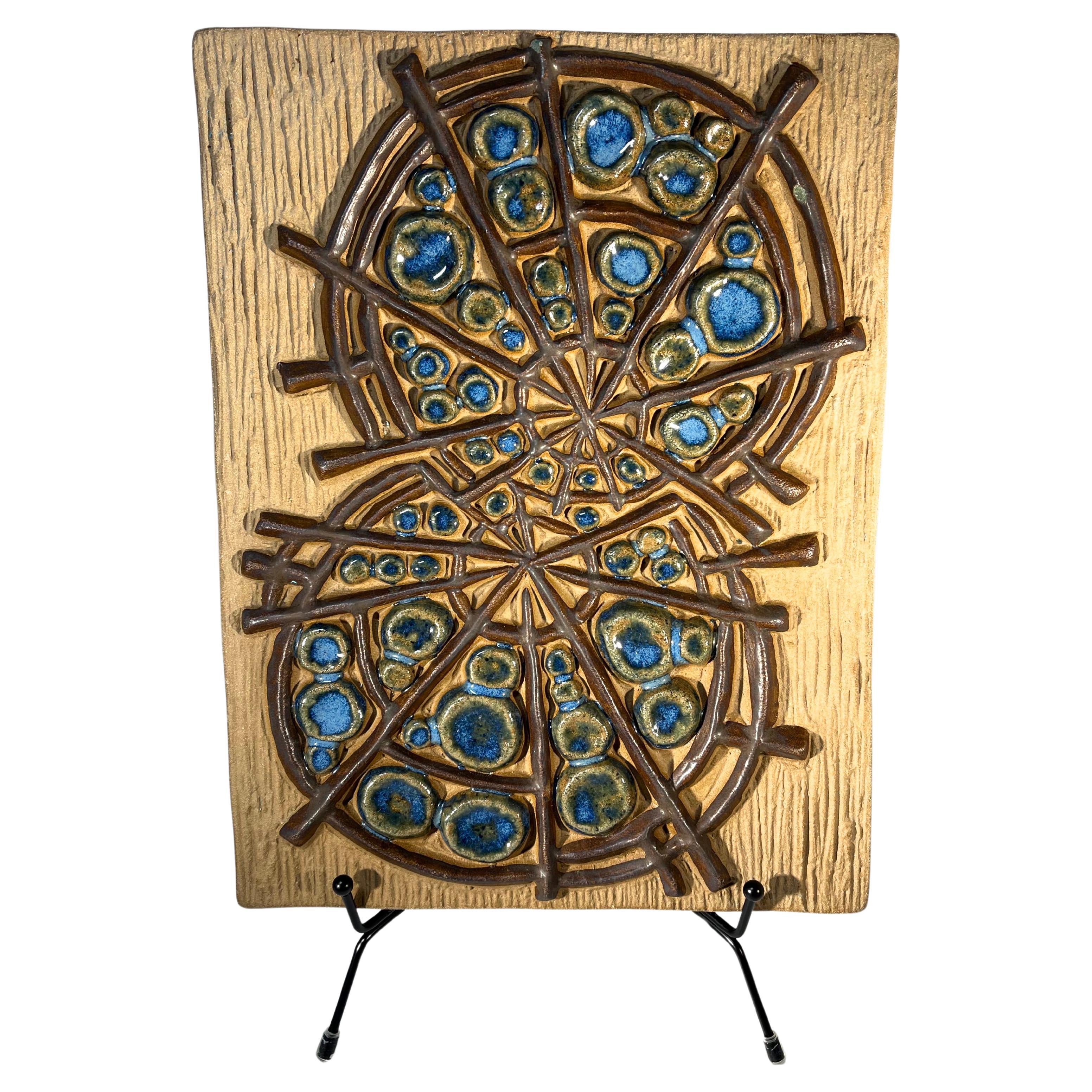 Abstract Wheels By Marianne Starck For Michael Andersen. Danish Wall Plaque For Sale
