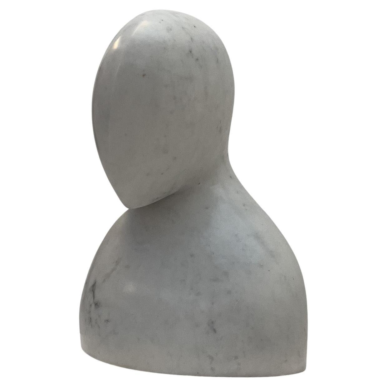 Abstract White Marble Bust