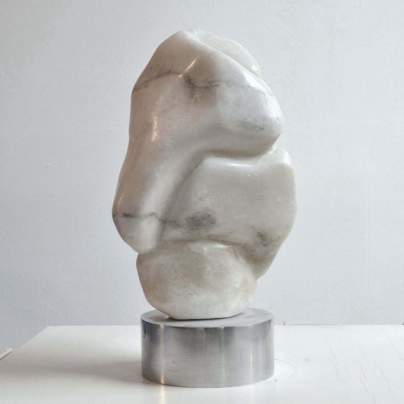 Abstract White Marble Sculpture by Alice Ward UK 1960s In Excellent Condition In London, GB