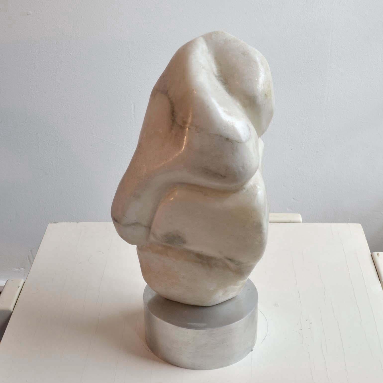 Mid-20th Century Abstract White Marble Sculpture by Alice Ward UK 1960s
